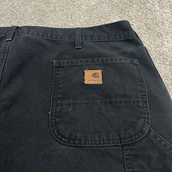 Carhartt B11 Duck Dungaree Fit Work Pants Carhartt Black Size 42x32 - Picture 3 of 6